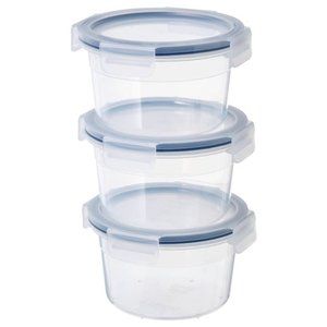 Food container with lid, round/plastic, 25 oz
